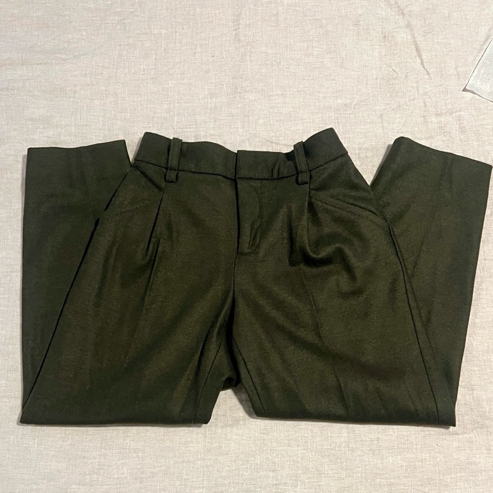 NWT Women’s Banana Republic Wool Olive Green Dress Pants - Picture 2 of 6